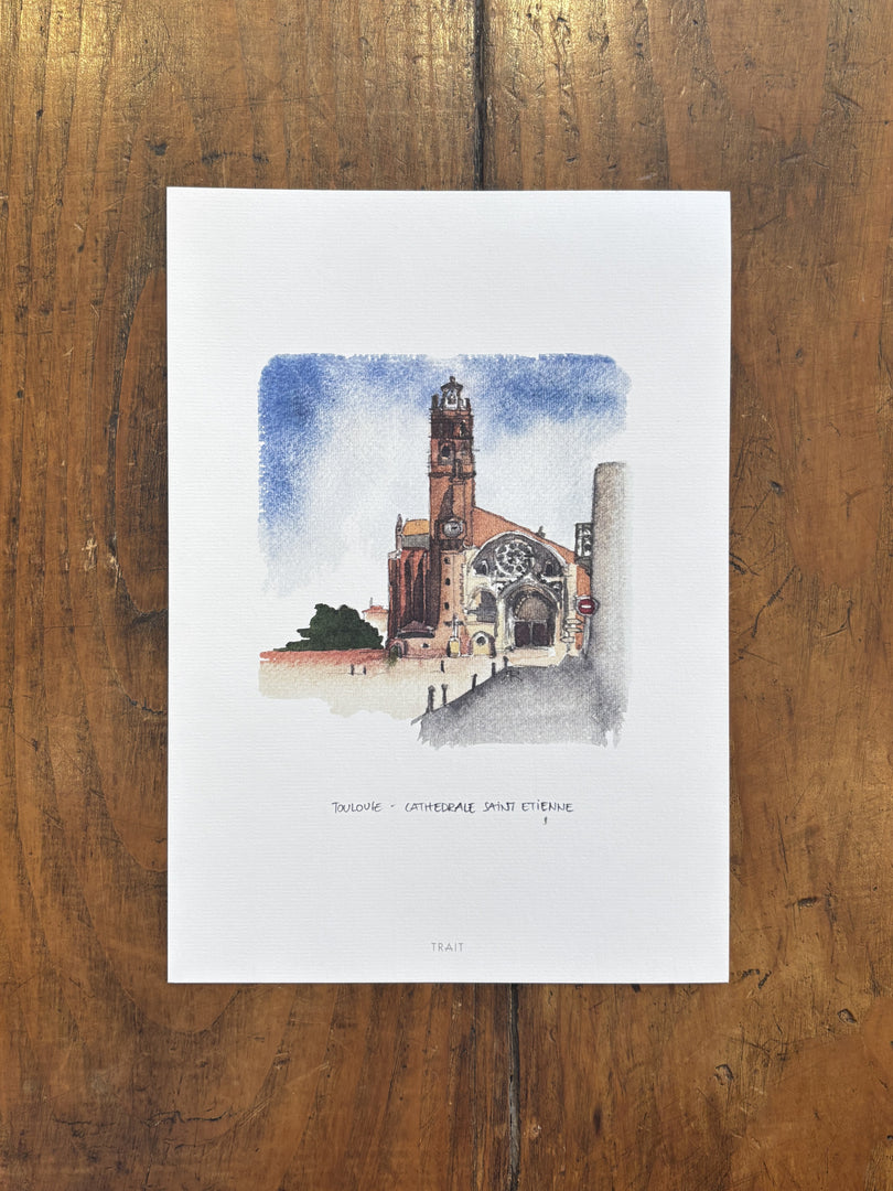 Cathédrale  St Etienne - Affiche Toulouse