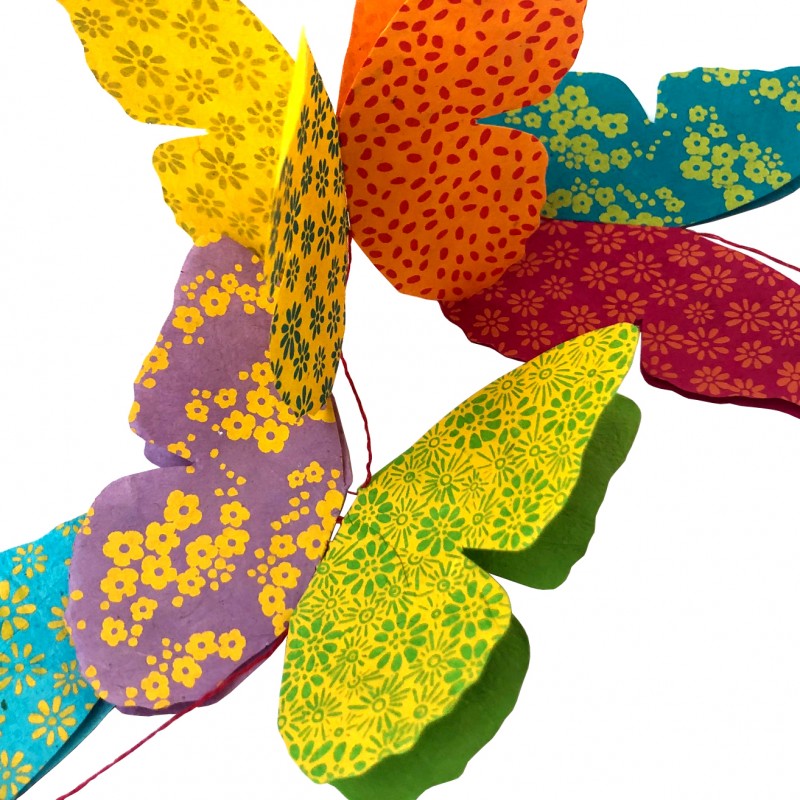 Papillon Multicolore Guirlande 3D - Lamali